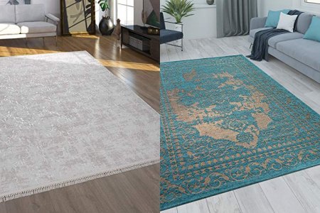 Alfombra beige pelo corto