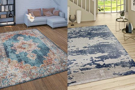 Alfombra azul pelo corto