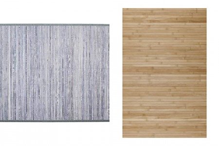 Alfombra bambú gris claro