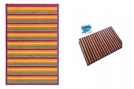 Alfombra bambú multicolor