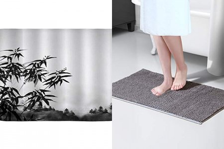 Alfombra baño dibujo bambú
