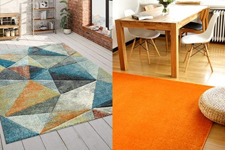 Alfombra naranja pelo corto