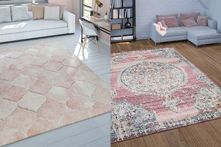 Alfombra rosa pelo corto